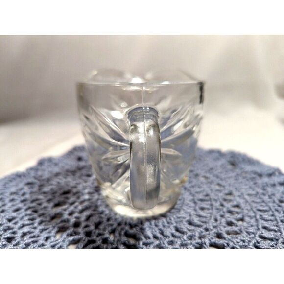 Anchor Hocking Glass Creamer Prescut Star of David Starburst Pitcher VTG 3.5-in - Picture 5 of 7